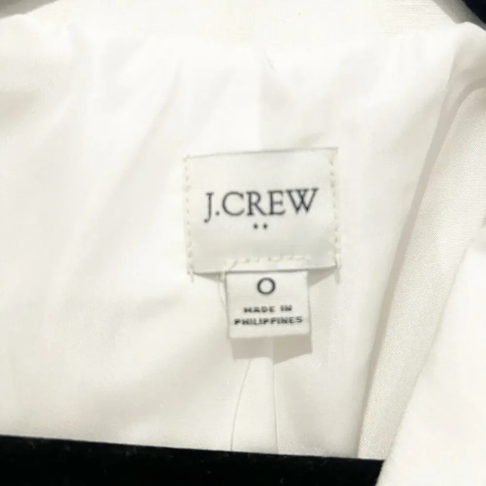 J. Crew Women's Linen-Blend One-Button Blazer Long Sleeve White Size 0 NWT